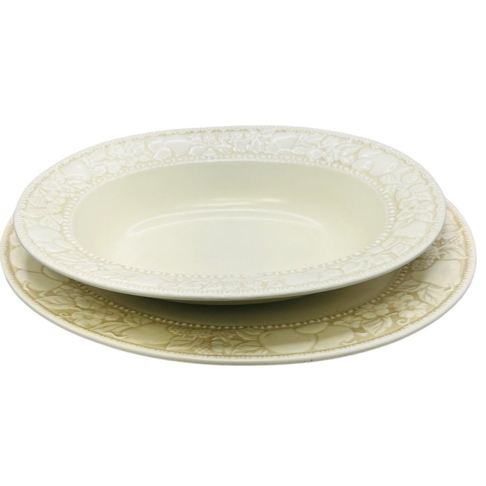 Vintage Vernon ware by Metlox Antiqua Oval Large Platter and  Vegetable Bowl Set